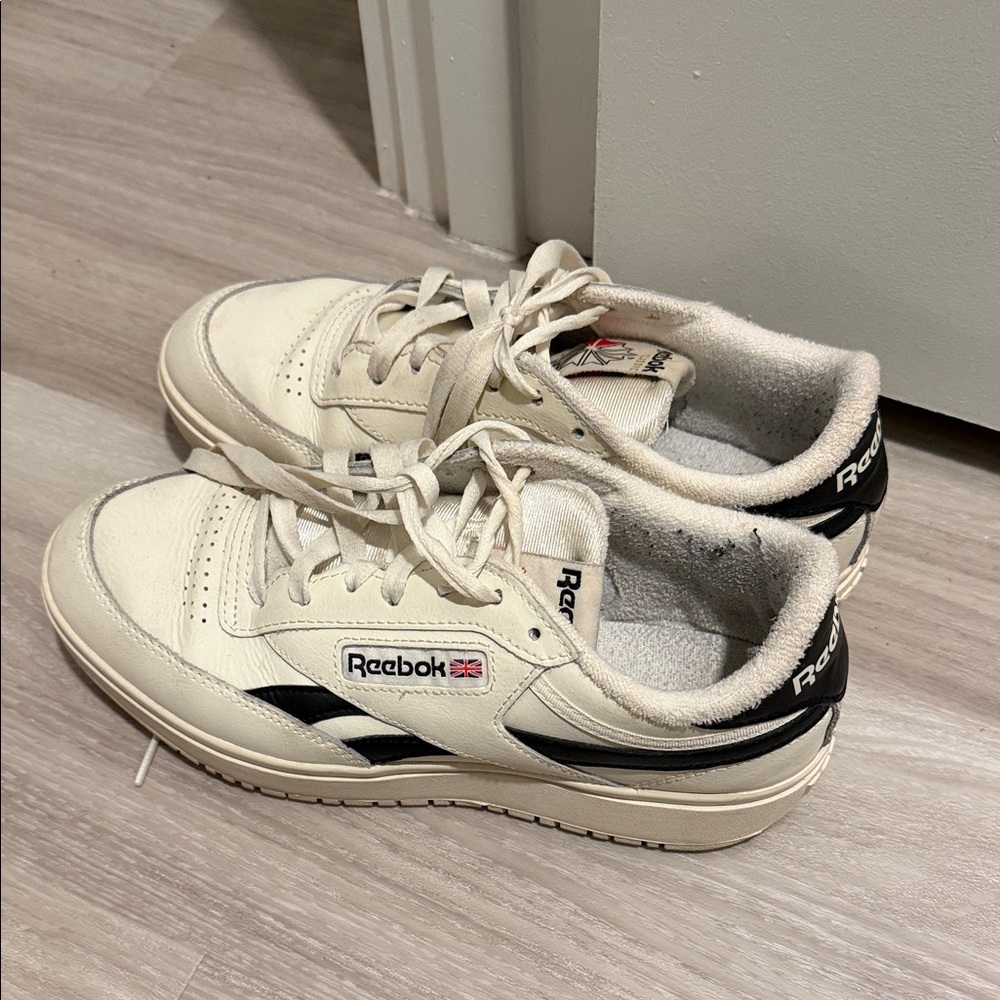 Reebok Off-White and Black Sneakers